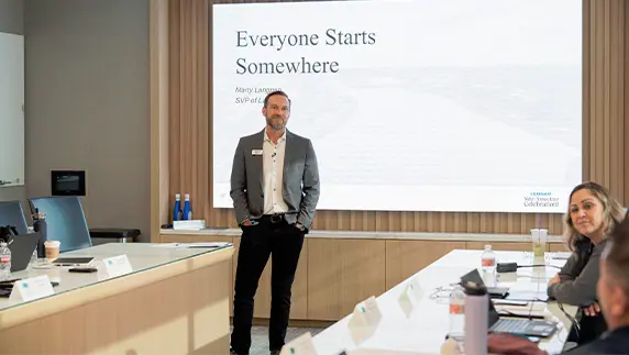 Man presenting at conference